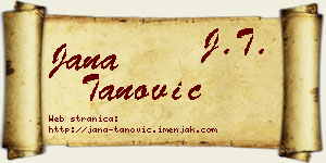 Jana Tanović vizit kartica